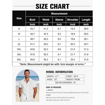 This Week's Special Price💥Men's Cuban Guayabera Shirt Short Sleeve V-Neck