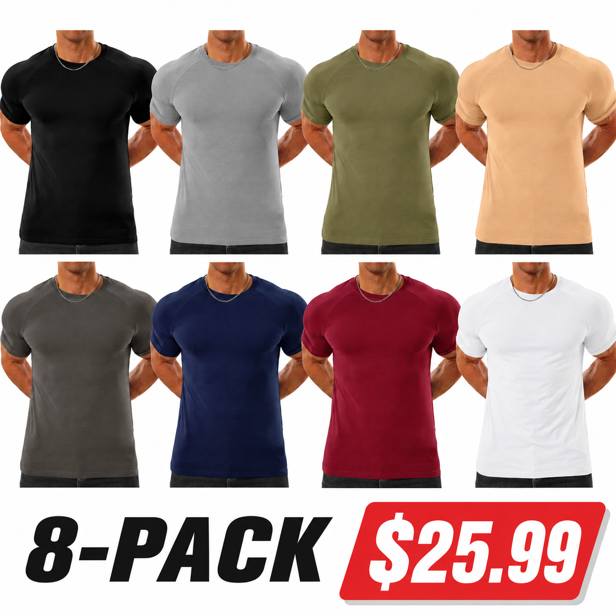 Men's Raglan Sleeve Tee, Athletic Tapered Fit