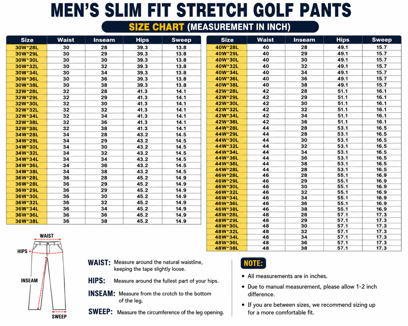 🔥Men's Slim Fit Stretch Golf Pants🔥 10-Pack - All Colors Included, Only $23.99