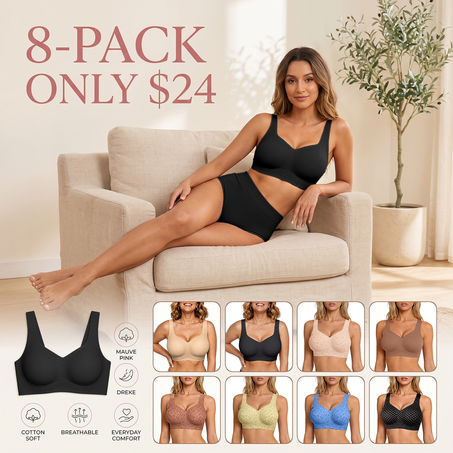 Women's Classic T-Shirt Bra, Jelly Bras