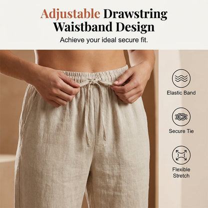 👖 LIMITED-TIME 70% OFF! ✨ Women's Cotton Linen Capris – Loose, Cropped, Rolled Cuff, Pockets 🌿