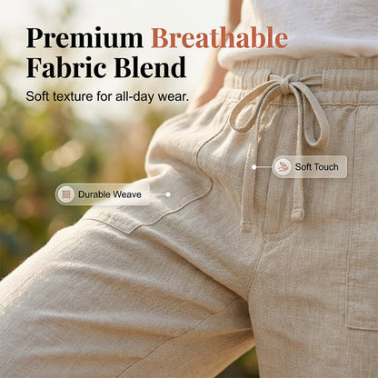 👖 LIMITED-TIME 70% OFF! ✨ Women's Cotton Linen Capris – Loose, Cropped, Rolled Cuff, Pockets 🌿